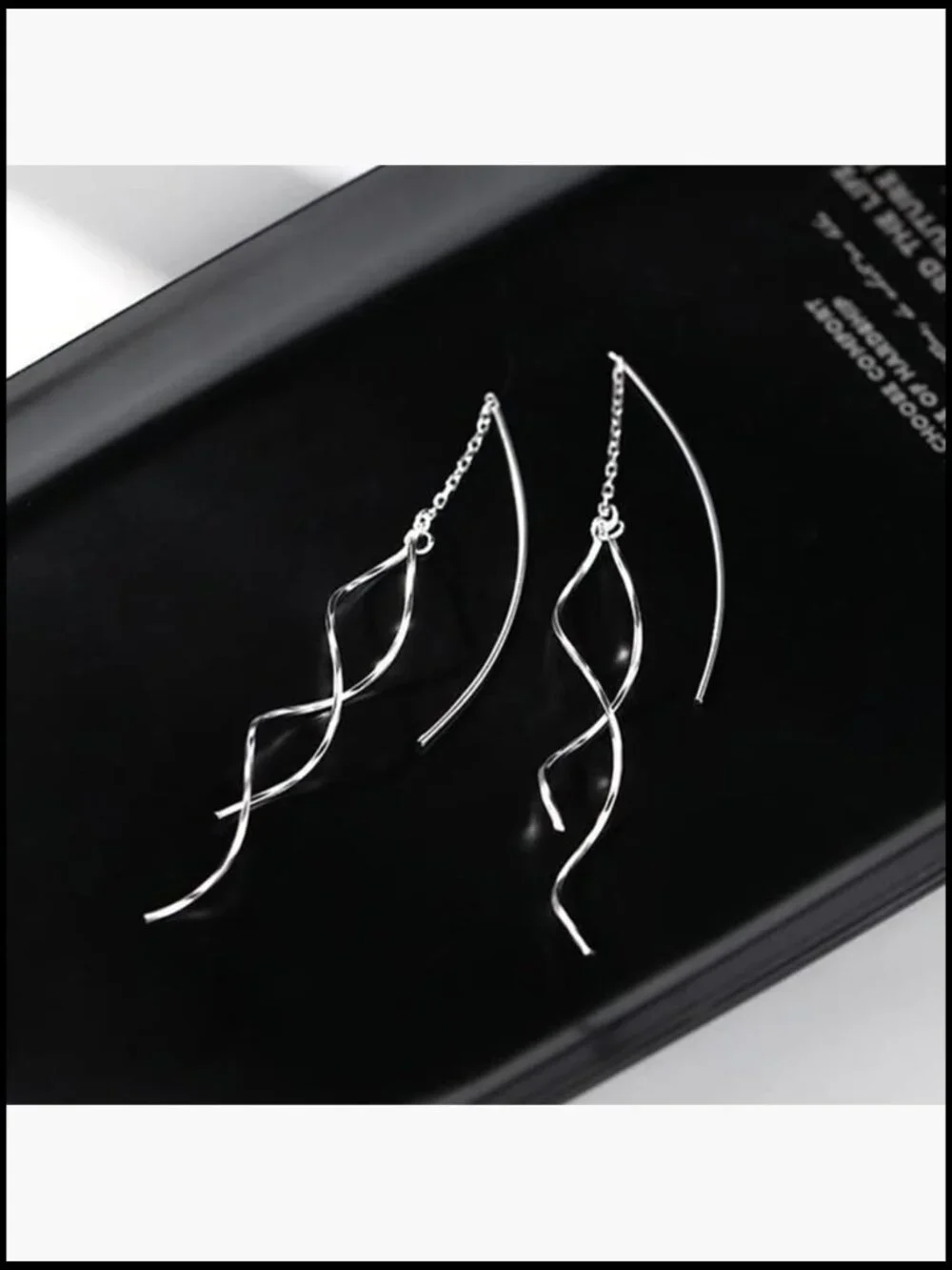 Sterling Silver Wave Curve Dangle Earrings Lightweight Hypoallergenic Tassel
